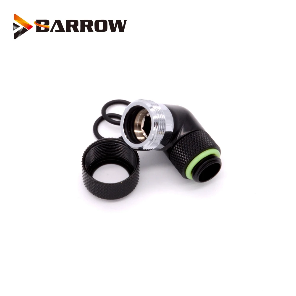 BARROW 90 Degree OD12mm/OD14mm/OD16mm Hard Tube Rotary Fitting Hand Compression Fitting G1/4'' Pipe use for Hard/Rigidity Tube