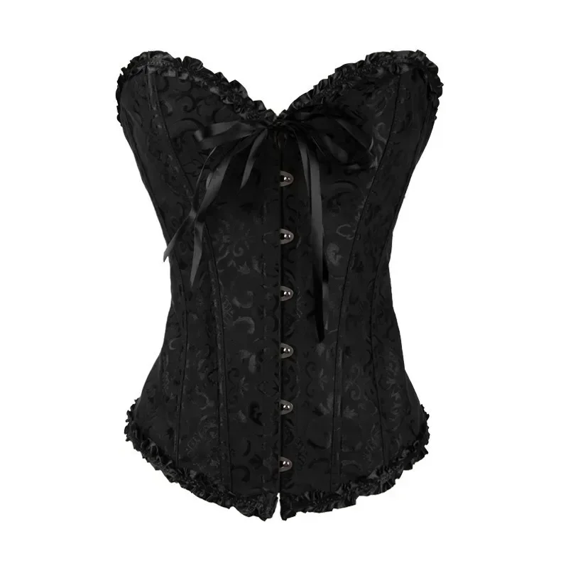 Women Lace Up Sexy Floral  Boned Corset Overbust Body Shaper Bustier Lingerie Bodyshaper Top Corsets Top Shapewear Women 란제리