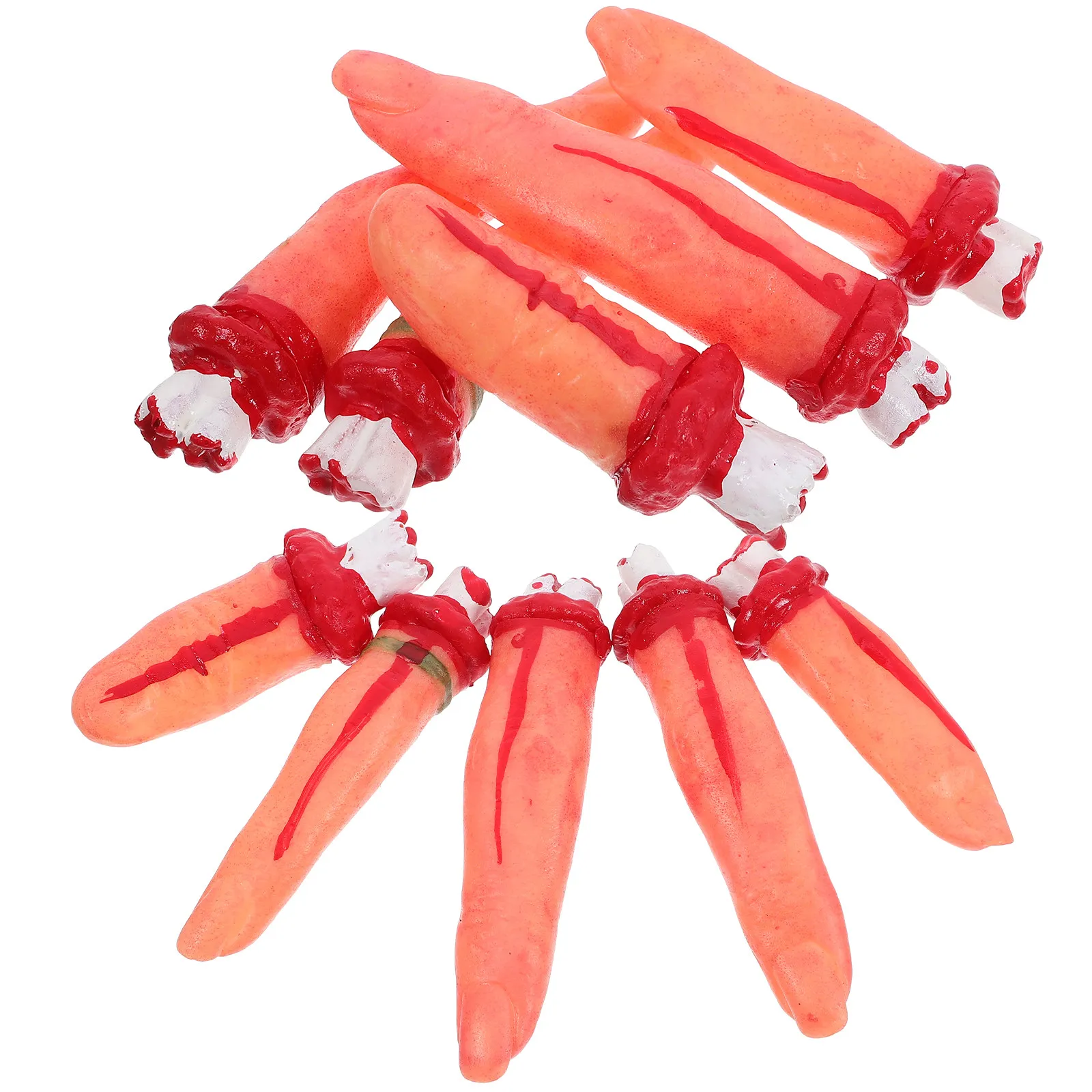 

10Pcs Artificial Human Severed Finger Realistic Scary Horror Halloween Props Haunted House Decoration Prank Party Supplies