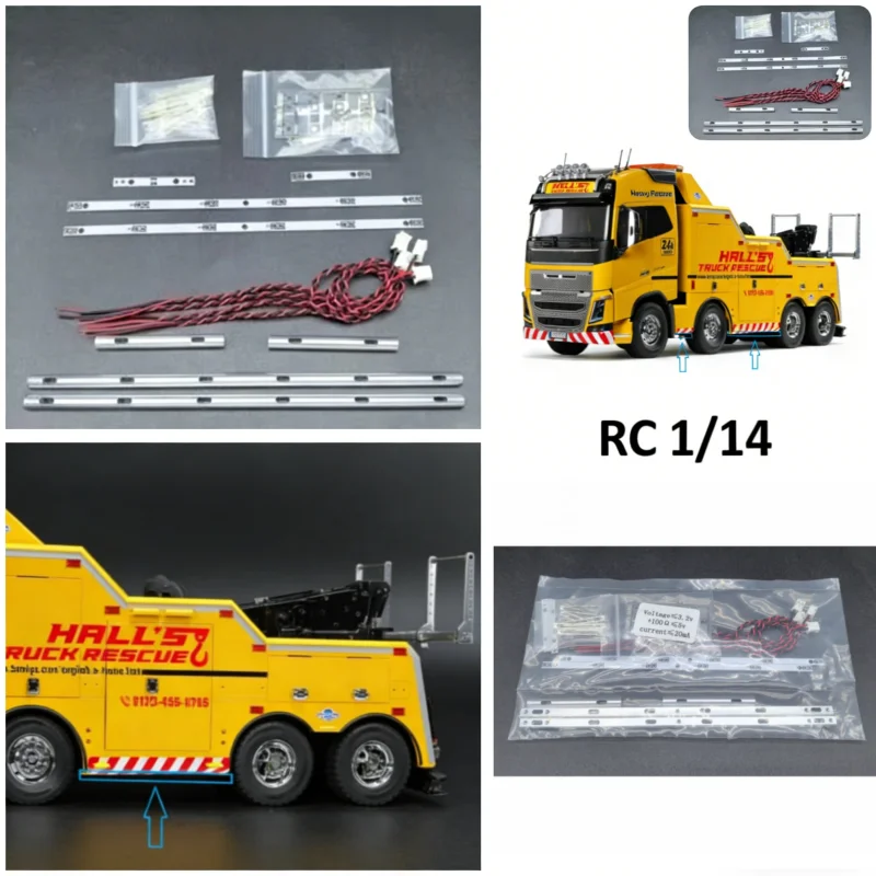 

Dige model 1set Metal Simulation Side Bottom Lights for 1/14 Tamiya RC Truck Car Volvo FH16 56362 Diy Parts Rc Accessories