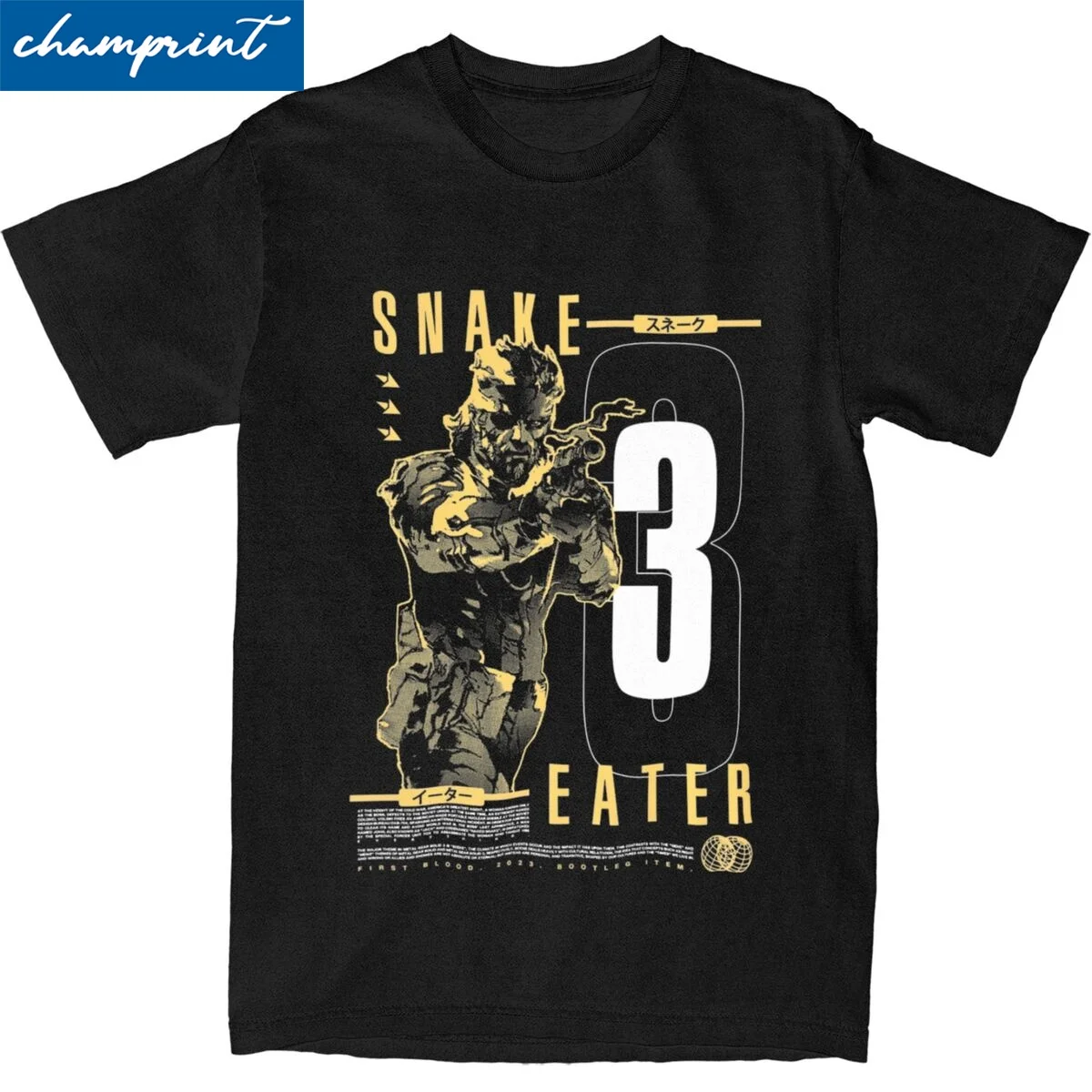 Funny Metal Gear Solid 3 V2 T-Shirt Men Cotton Short Sleeve Video Games Round Neck Summer TopsTops