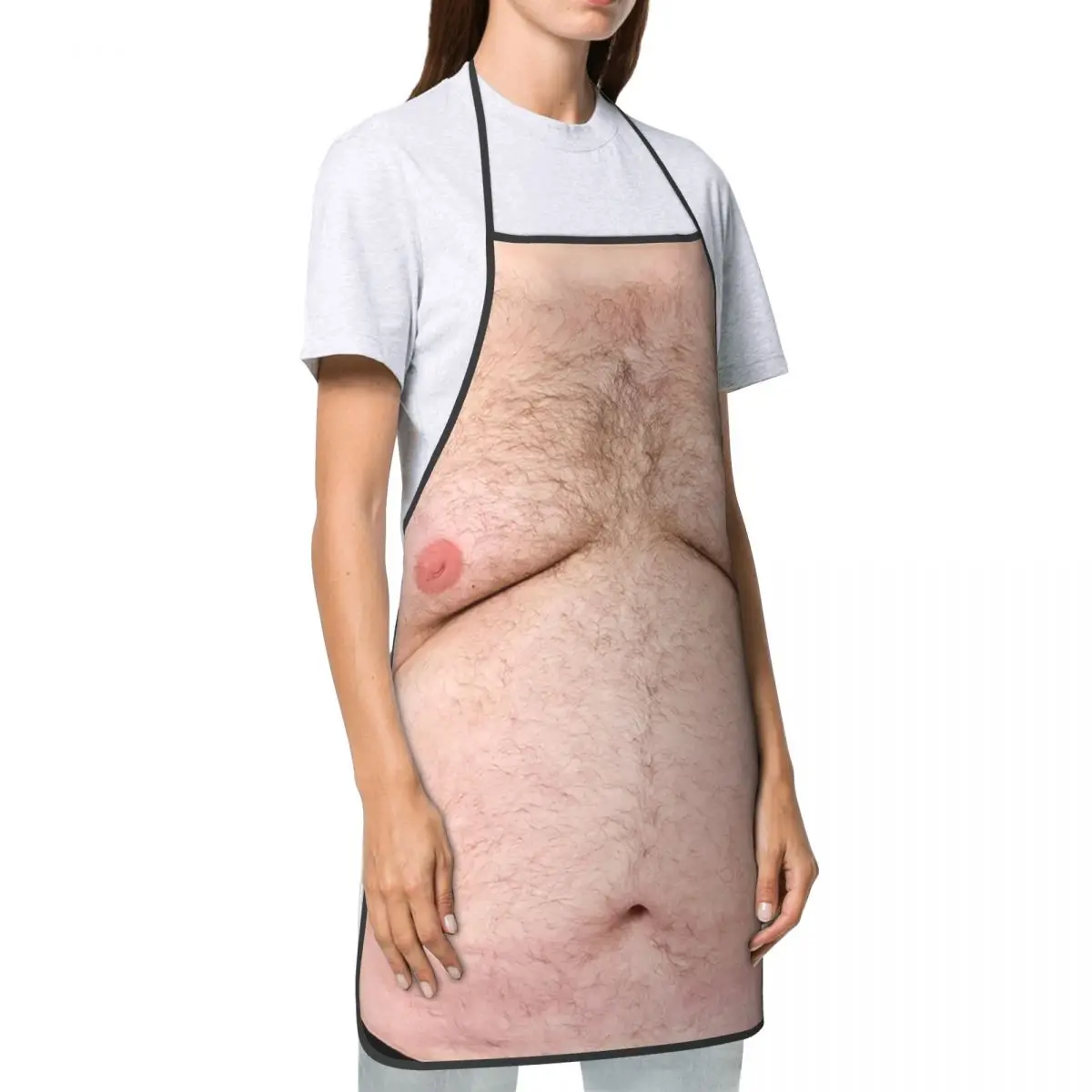 Funny Beer Belly And Muscle Man Aprons for Women Men Adult Unisex Kitchen Chef Bib Tablier Cuisine Cooking Baking Gardening