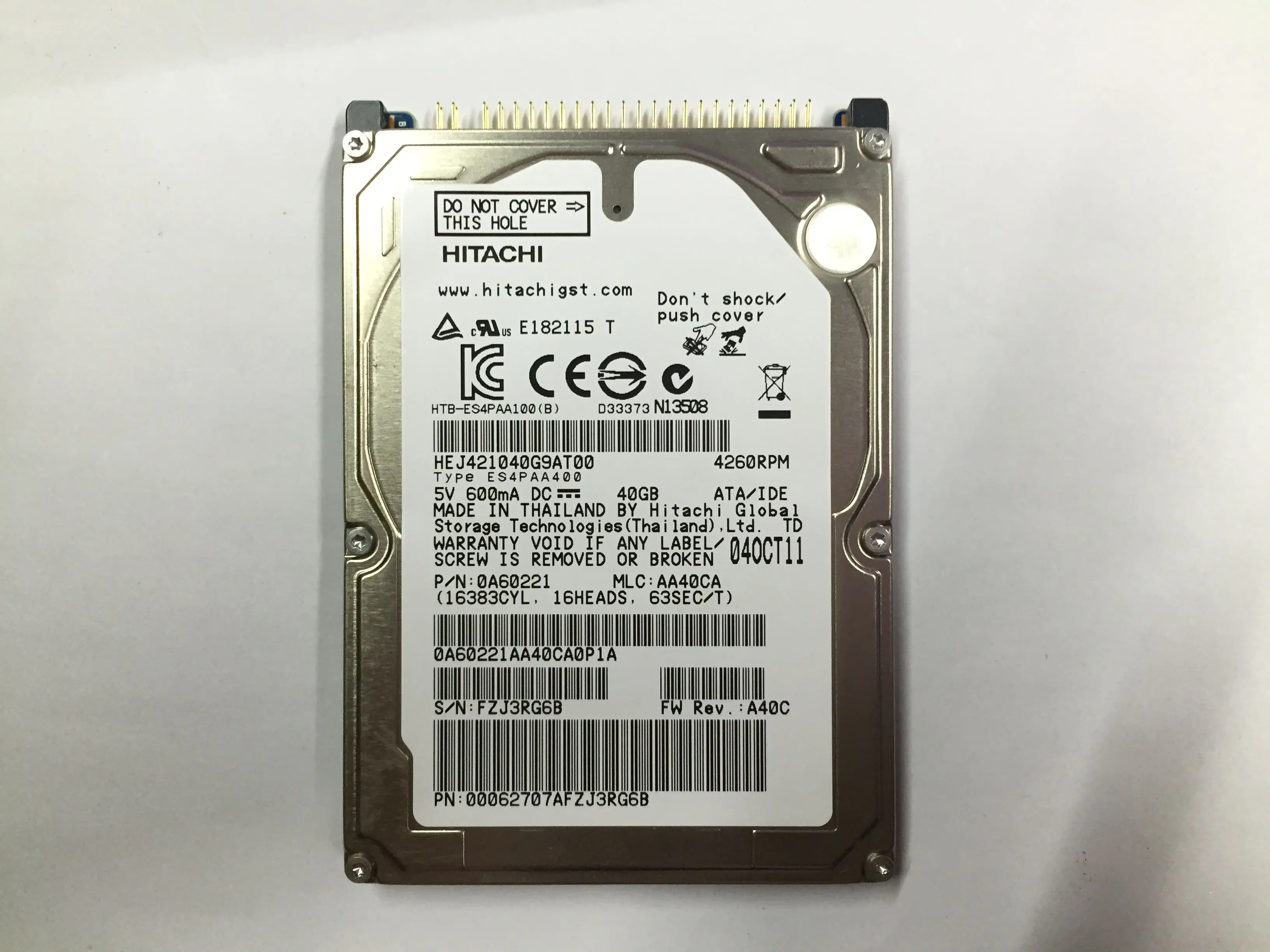 送料無料オリジナル新しいハードディスクドライブ HEJ421040G9AT00 40