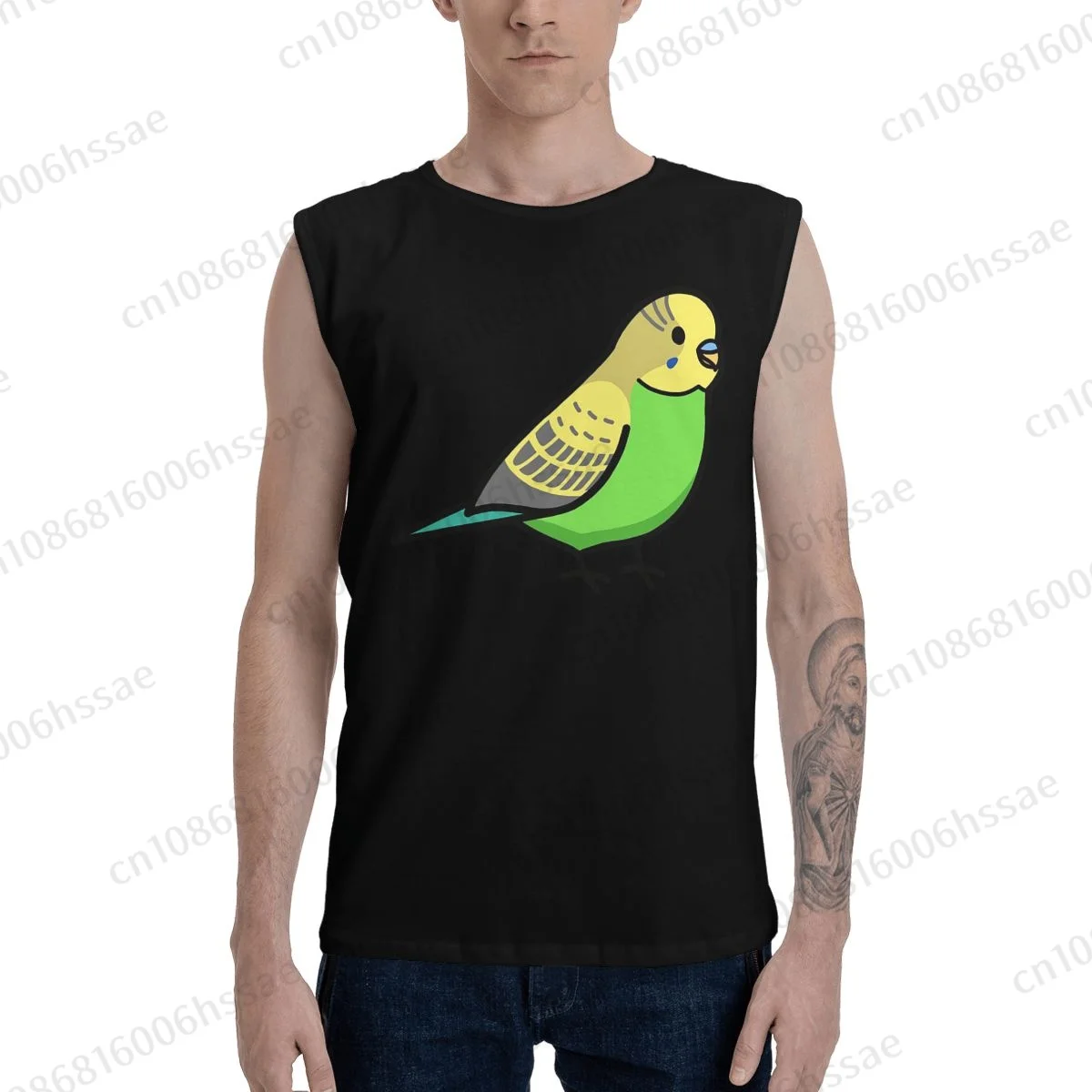 Budgie 1 Summer Sports Tank Tops Men's Breathable Sleeveless T-shirt Vests Run Clothing