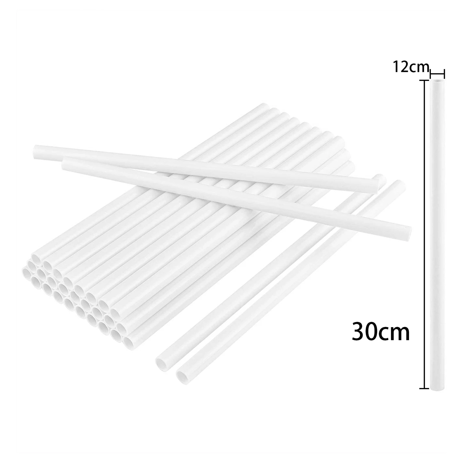 

A84X-50 Pieces Plastic White Cake Dowel Rods For Tiered Cake Construction And Stacking (0.4 Inch Diameter 12 Inch Length)