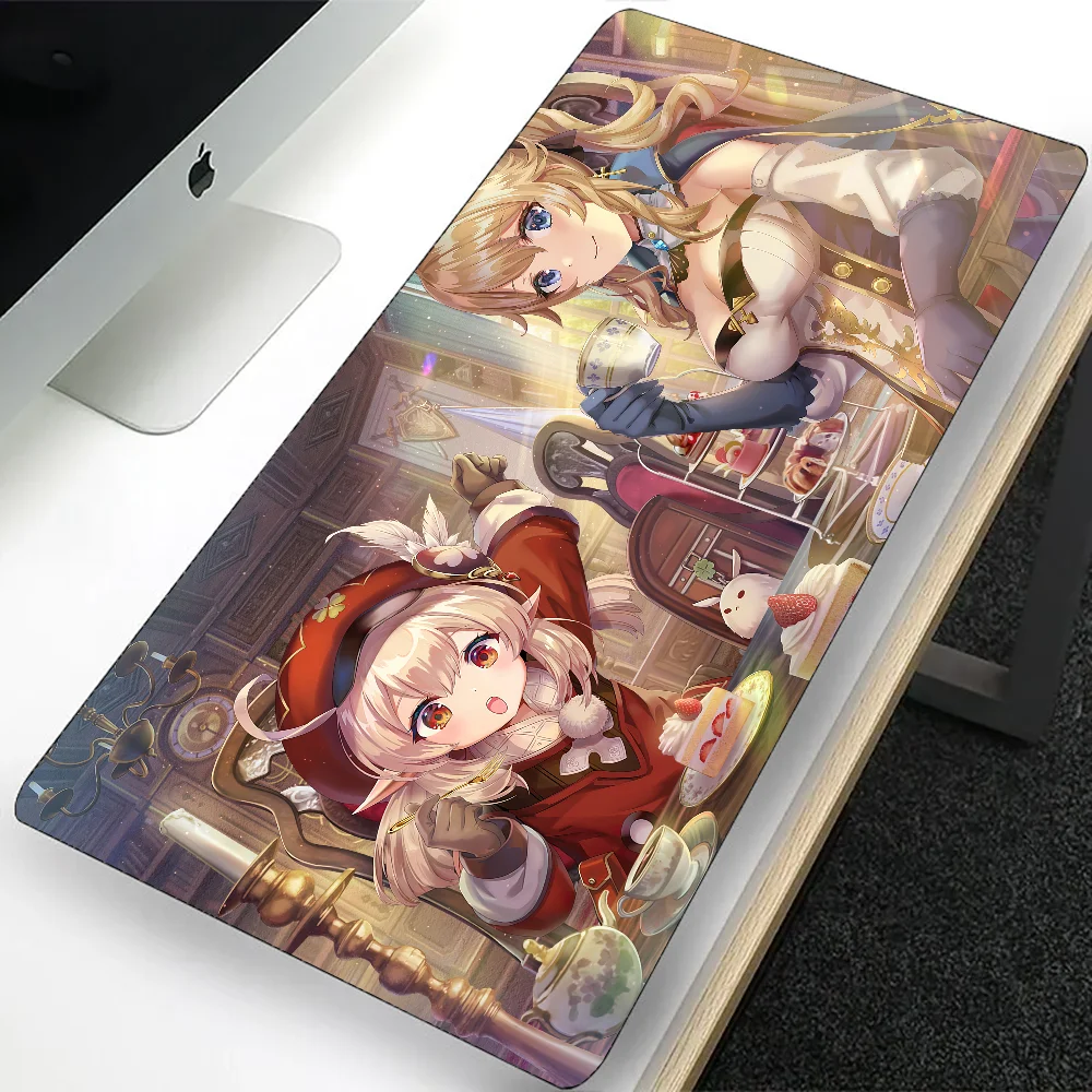 Genshin Impact Jean Large Gaming Mouse Pad Computer Mousepad PC Gamer Laptop Mouse Mat Office Mausepad XXL Keyboard Mat Desk Pad