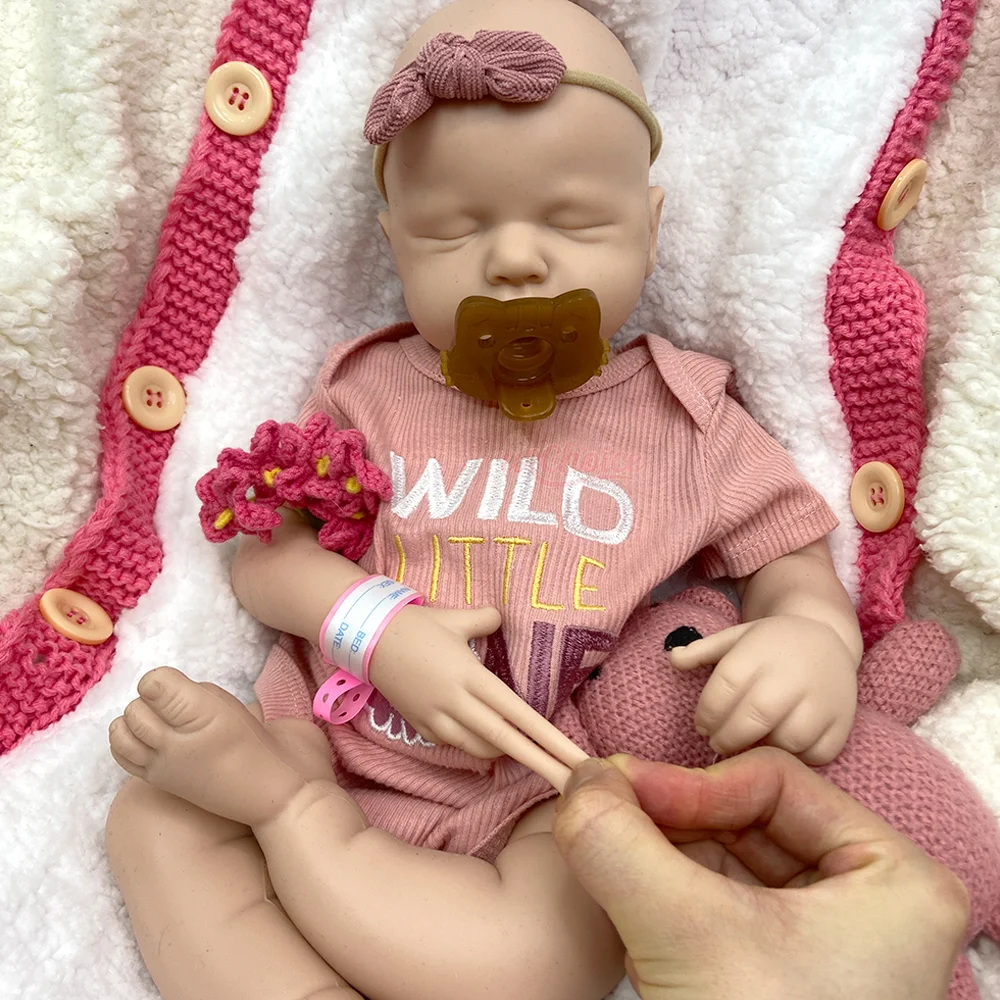 Open Mouth 20" Handmade Silicone Reborn Baby Doll Realistic Newborn Doll Muñeca Reborn De Silicona Christmas Gifts For Children