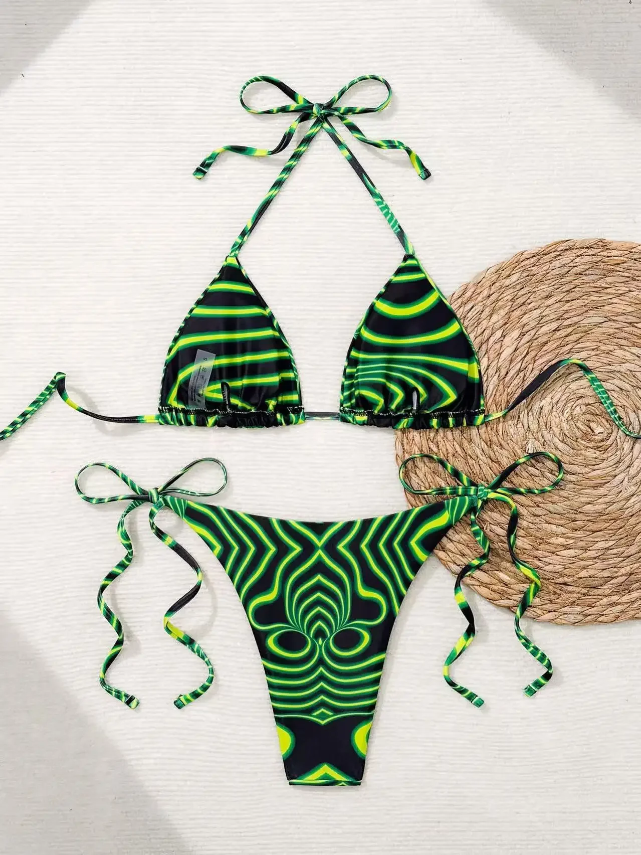 Print Bikini Set Sexy Swimsuit Bandage Swimwear Women's Two Piece Suit 2025 Bathsuits Summer Beachwear New Biquini Bathing Suits