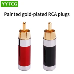 4pcs Gold Plated RCA Connector RCA Male Plug Adapter Video/Audio Wire Connector Lockable Adjustable Audio Plug Rca Male Plug