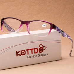 2022 New Women Reading Glasses Vintage Printing Eyeglasses Frame Optical Computer Presbyopia Eyewear +1.0 +1.5 +2.0 +2.5