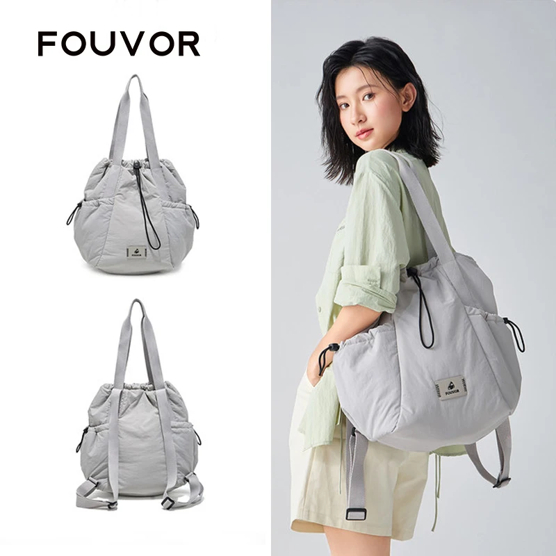 Fouvor Women's Bag Multifunctional Large Drawstring Snap Button Backpacks Durable Convenient Multi-purpose Shoulder Bags 3072-02