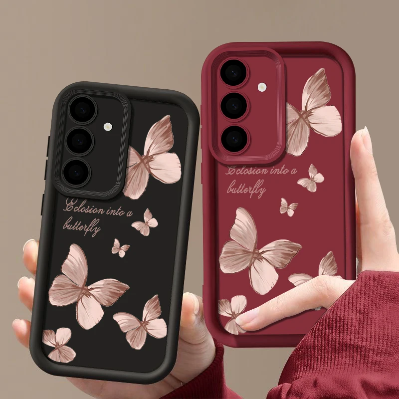 Retro-Handyhülle mit Schmetterlingsdruck für Samsung Galaxy A57 A18 A37 A27 A17 A56 A15 A55 A54 S26 S23 S24 S25 Ultra S26 FE, weiche Schutzhülle – Detail 3