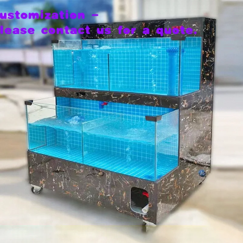 custom.Customized Large Acrylic Glass Aquarium Marine Outdoor Spaces Features Reef Coral Seafood Salt Fis