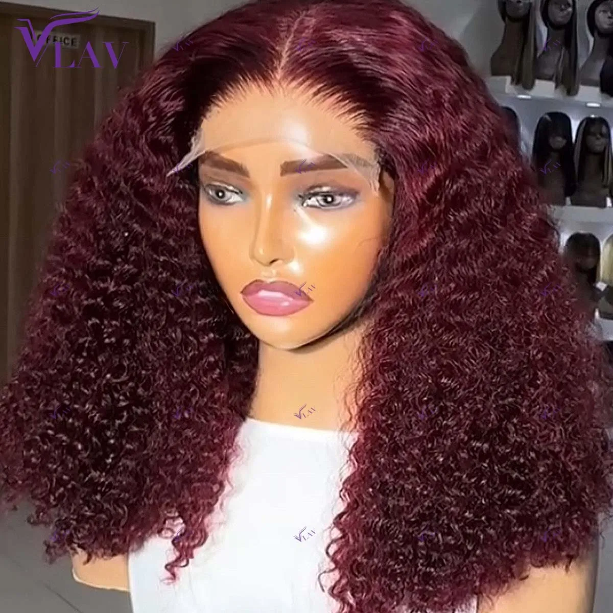 

99J Color Glueless Wigs Human Hair 13×6 HD Lace Frontal Wigs Human Hair 400 Density Wigs Kinky Curly 4×4 HD Lace Wig Wear And Go