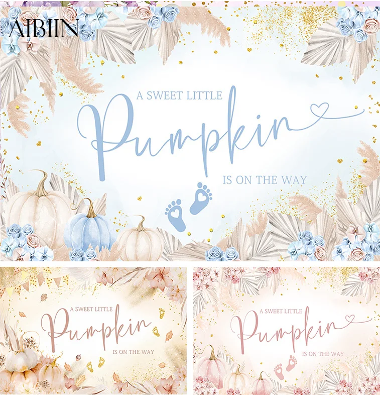 اليقطين استحمام الطفل خلفية الزخرفية الجنس تكشف عيد ميلاد حزب ديكور الاطفال صبي فتاة استحمام الطفل