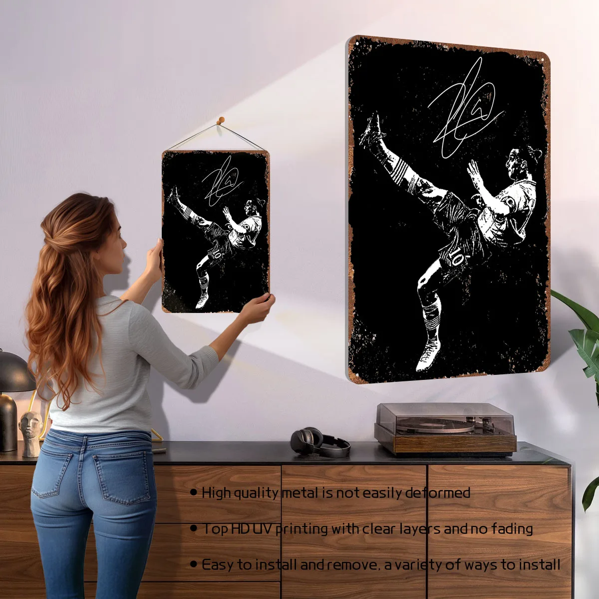 Zlatan Ibrahimovic Poster Football Player Metal Sign Aesthetic Room Decor Men Custom Soccer Tin Plates for Wall Art Decoration