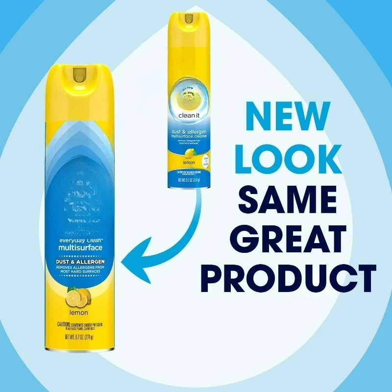 Dust & Allergen Multi Surface Cleaner Spray, Spring Cleaning Supplies, Lemon Scent, 9.7 Ounce