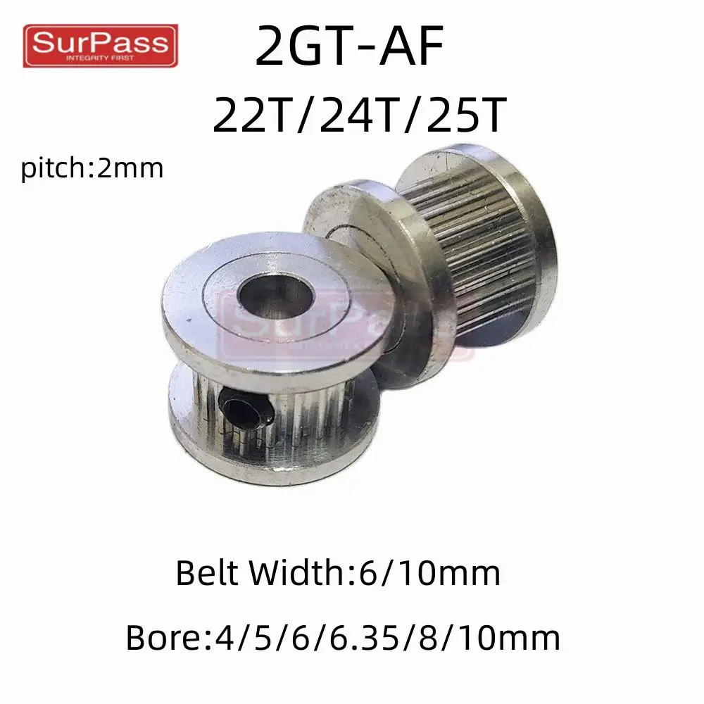 

GT2/2GT Number of Teeth 22T/24T/25T Timing Pulley Bore 4/5/6/6.35/8/10mm For Belt Width: 6mm/10mm Timing Belt 3D Printing