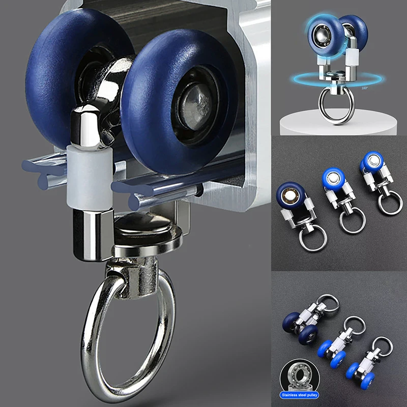 

4 шт. роликов для карнизов, двойные колесики, бесшумные ролики-глайдеры для штор, для окон и душевых занавесок