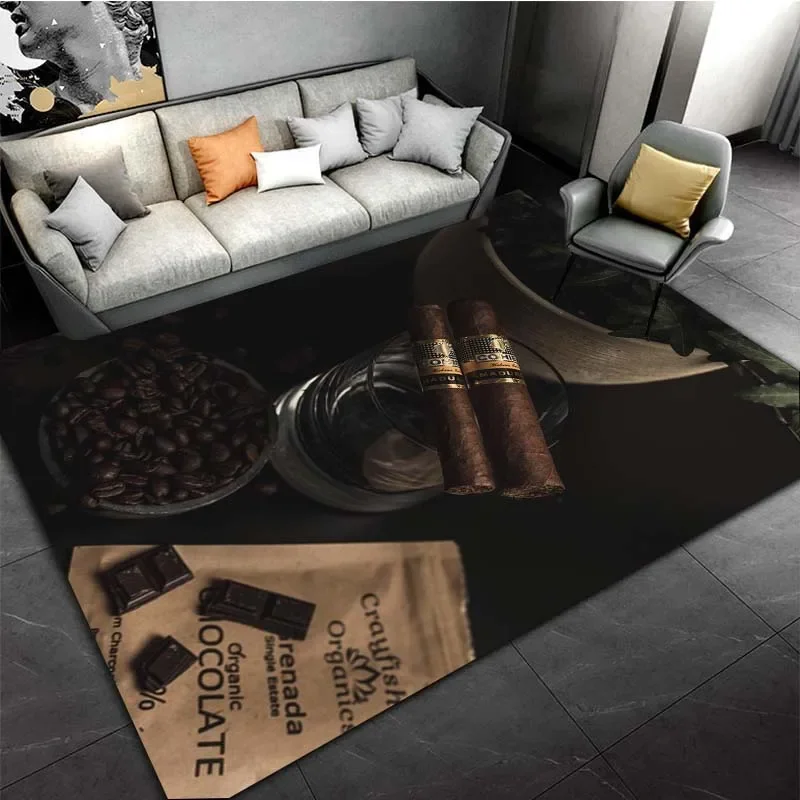 Tobacco Cigar Smoke Series Area Rug Living Room Carpet Non-slip Rugs Rugs for Bedroom Birthday Gift Bathroom Mat  Soft Play Mat