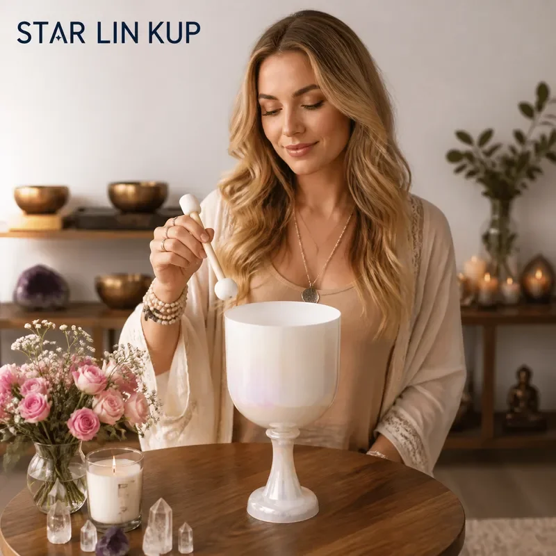 STAR LIN KUP Crystal Singing Bowl Yoga Sound Healing Instrument Energy Chakra Meditation Customizable Color Holy Grail