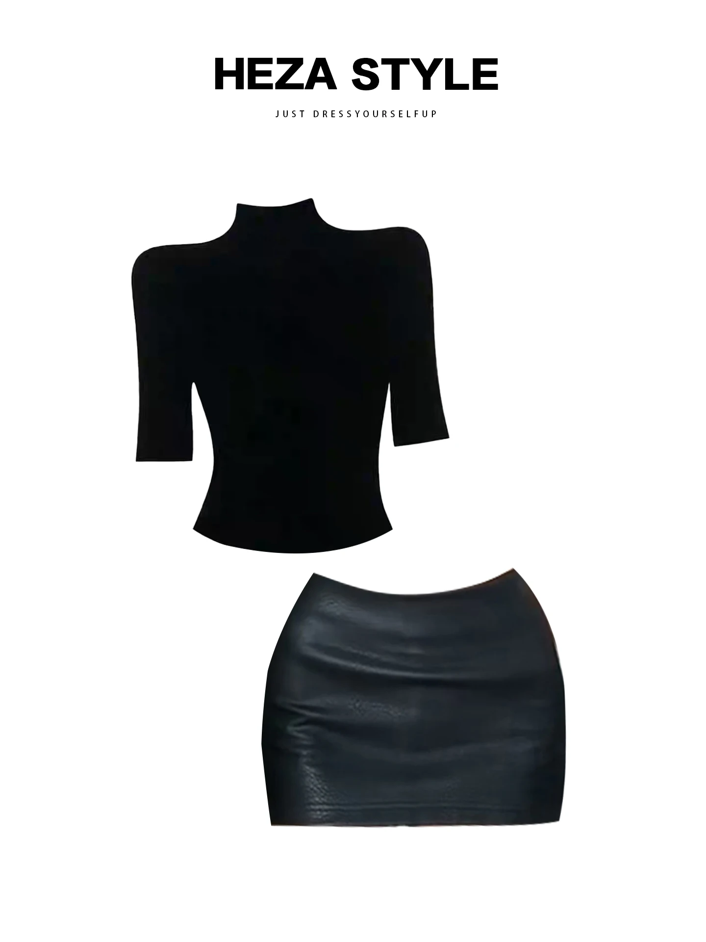 HEZA plus Size Lage Taille Wrap Body Rok Set vrouwen Zomer Slim Fit Hoge Kraag Faionable Koreaanse Sle Peer aap Fit