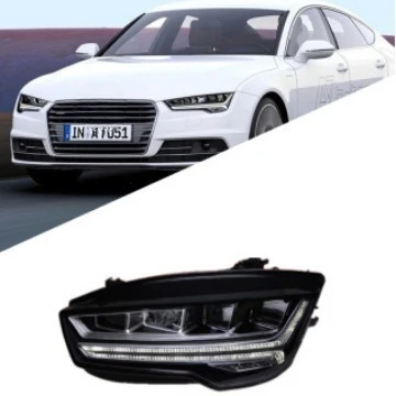 مناسبة لـ 11-18 Audi A7 مجموعة المصابيح الأمامية المعدلة الجديدة مصفوفة LED النهار تشغيل ضوء عدسة تشغيل المياه بدوره مصباح إشارة