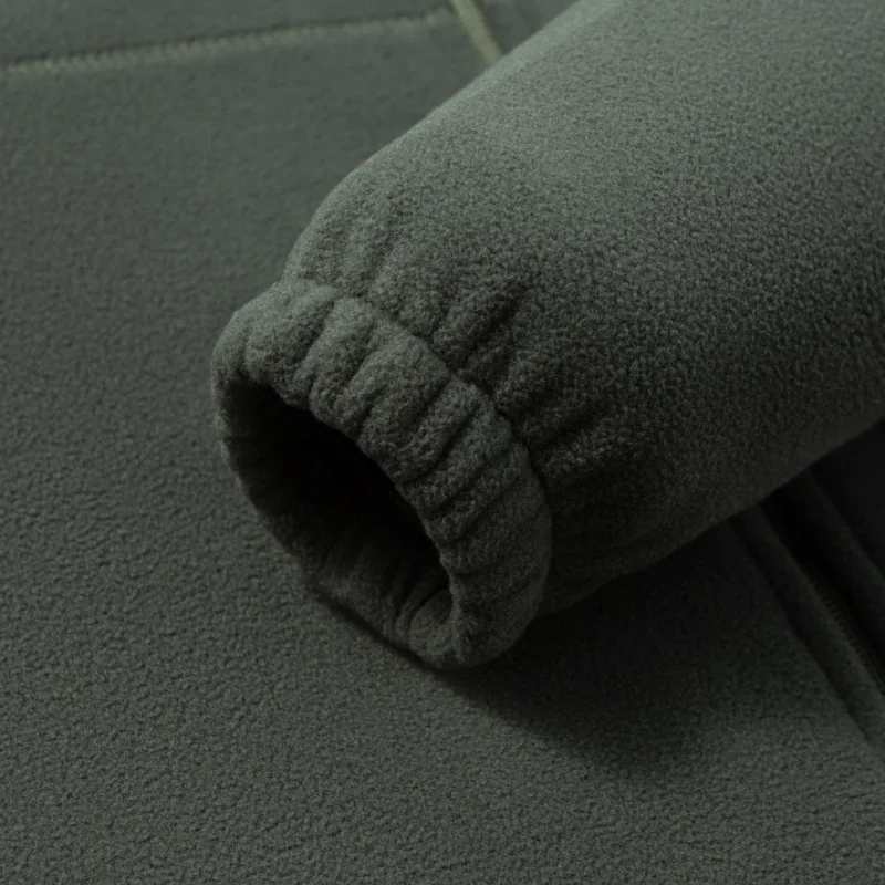 سترة رجالية فاخرة عالية الجودة شتاء جديد مبطنة بالصوف سميكة التطريز الساخن الوقوف طوق بلون سستة الترفيه MensTops #2