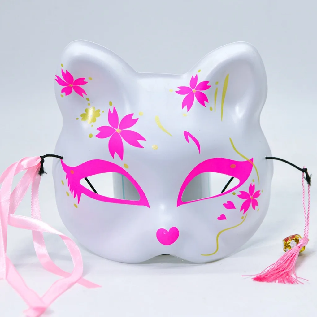 Mask Lovely Masquerade Mask Floral Printed Mask Japanese  For Holiday Celebration Cosplay Party Personal Gift