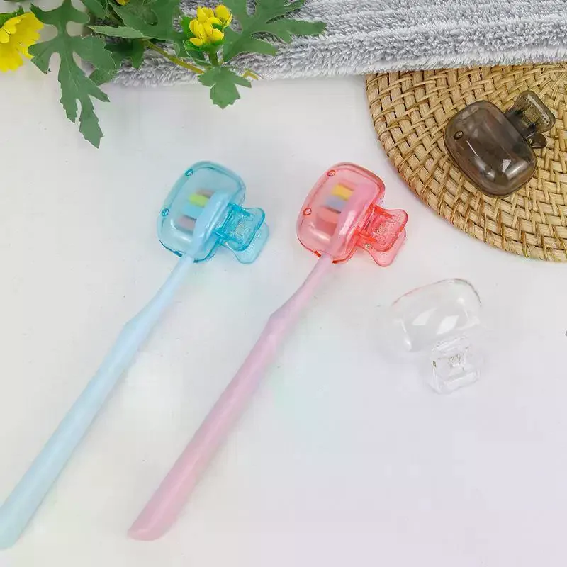 Travel Toothbrush Holder Portable Plastic Toothbrush Case Protective Clip Toothbrush Protector Cap Brush Pod Case Protective