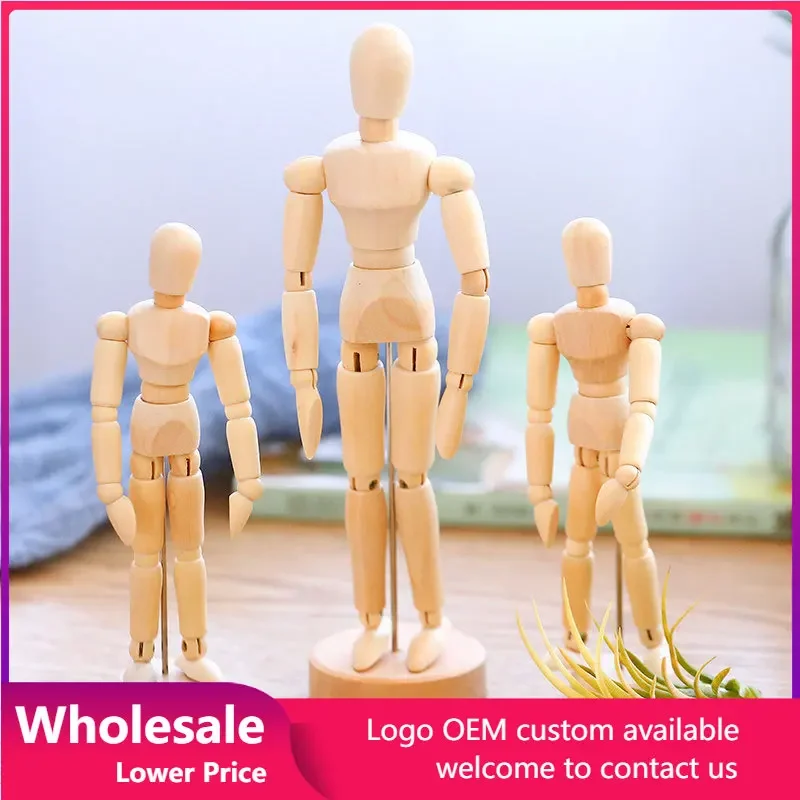 

Wooden Man Manikin Jointed Doll Model Art Draw Sketch Mannequin Home Decoration Creative Miniatures Ornaments Figurines Puppet