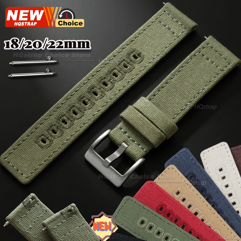 Nouveau Bracelet de Montre en Toile de Nylon 2026 – Tailles Universelles 18mm, 20mm, 22mm – Compatible Seiko et Rolex – Attache Rapide – Pour Hommes et Femmes