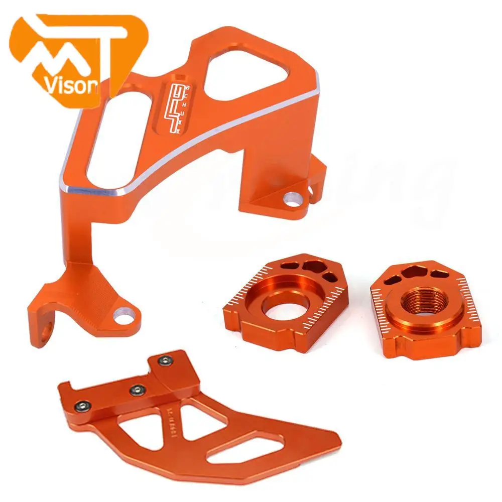 CNC Rear Axle Block Brake Caliper Disc Rotor Cover Guard Protector For KTM SX XC EXC EXCF XCF SXF 200 250 300 350 400 450