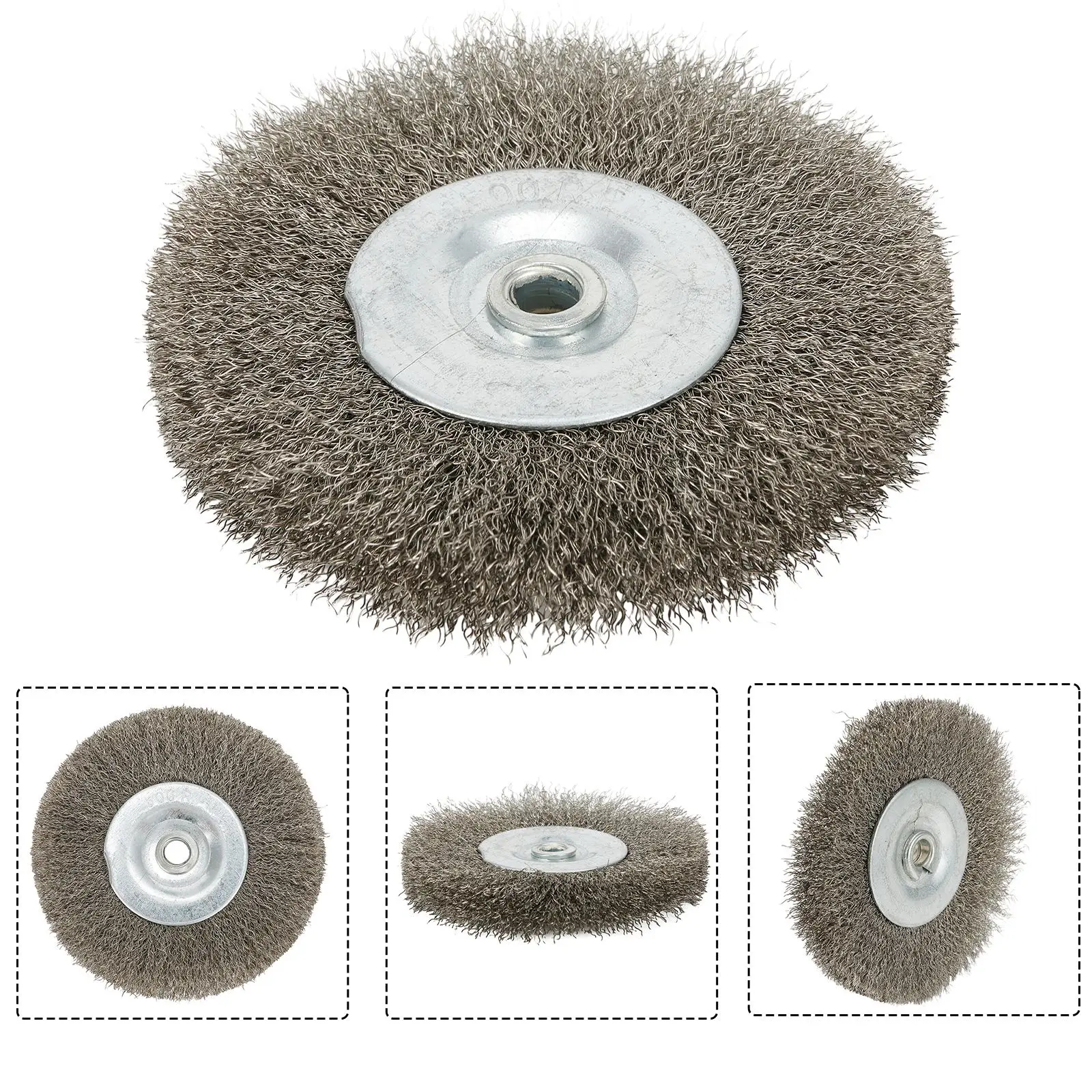 1Pc 3 Inch Crimped Stainless Steel Wire Wheel Brush Bench Grinder Abrasive Tool 13mm Hole For Deburring Rust Cleaning Polishing