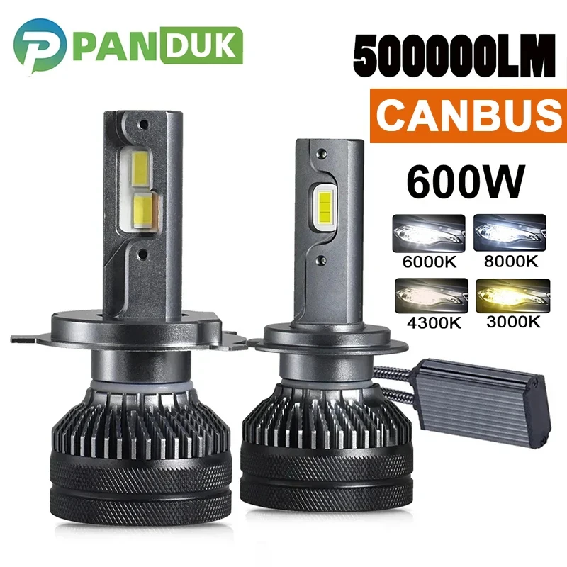 

PANDUK H7 H4 LED 500000LM 600W 3000K 4300K Led HB3 H11 Лампа для фар K5C F5C H1 HB4 6000K Фонари для автомобиля 12V 24V
