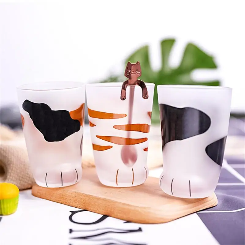 1~5PCS Cute Glass Cup Cat Feet Cups Cat Paw Shot Glass Novelty Cat Claw Glass Cups Funny Coffee Mugs Household Cups Cat Paw For