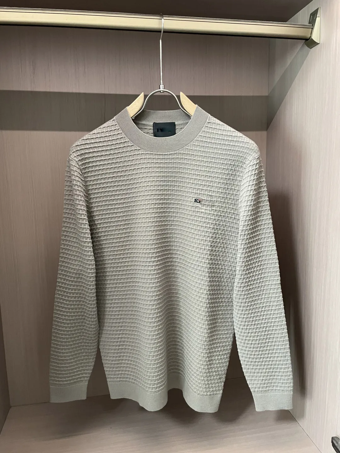 Men's new fall-winter 2025 season ribbed cotton long-sleeve top with zipper design, sizes M-3XL