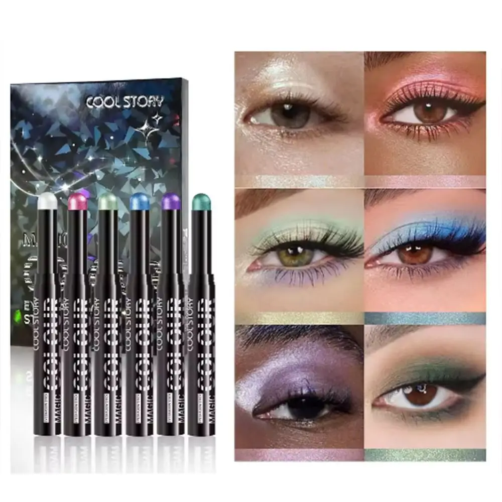

Shimmer Glitter Eye Shadow Stick Set Easy To Color Long Lasting Eyeshadow Pencil Waterproof Face Highlight Lying Silkworm Pen