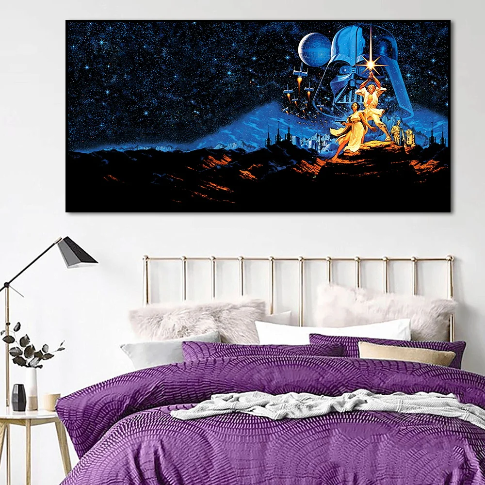 Disney Movie Poster Space War New Hope Canvas Painting Print Classic Film Wall Art Abstract Picture for Room Home Decor Cuadros