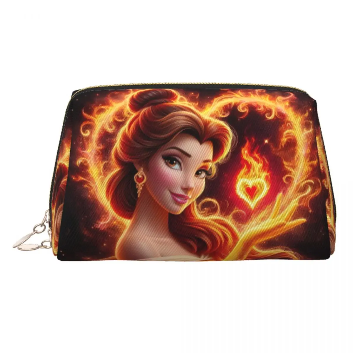 

Дорожная косметичка Belle Beauty And The Beast Fire Love с героями мультфильмов, органайзер для туалетных принадлежностей для макияжа, женский комплект для хранения красоты Dopp