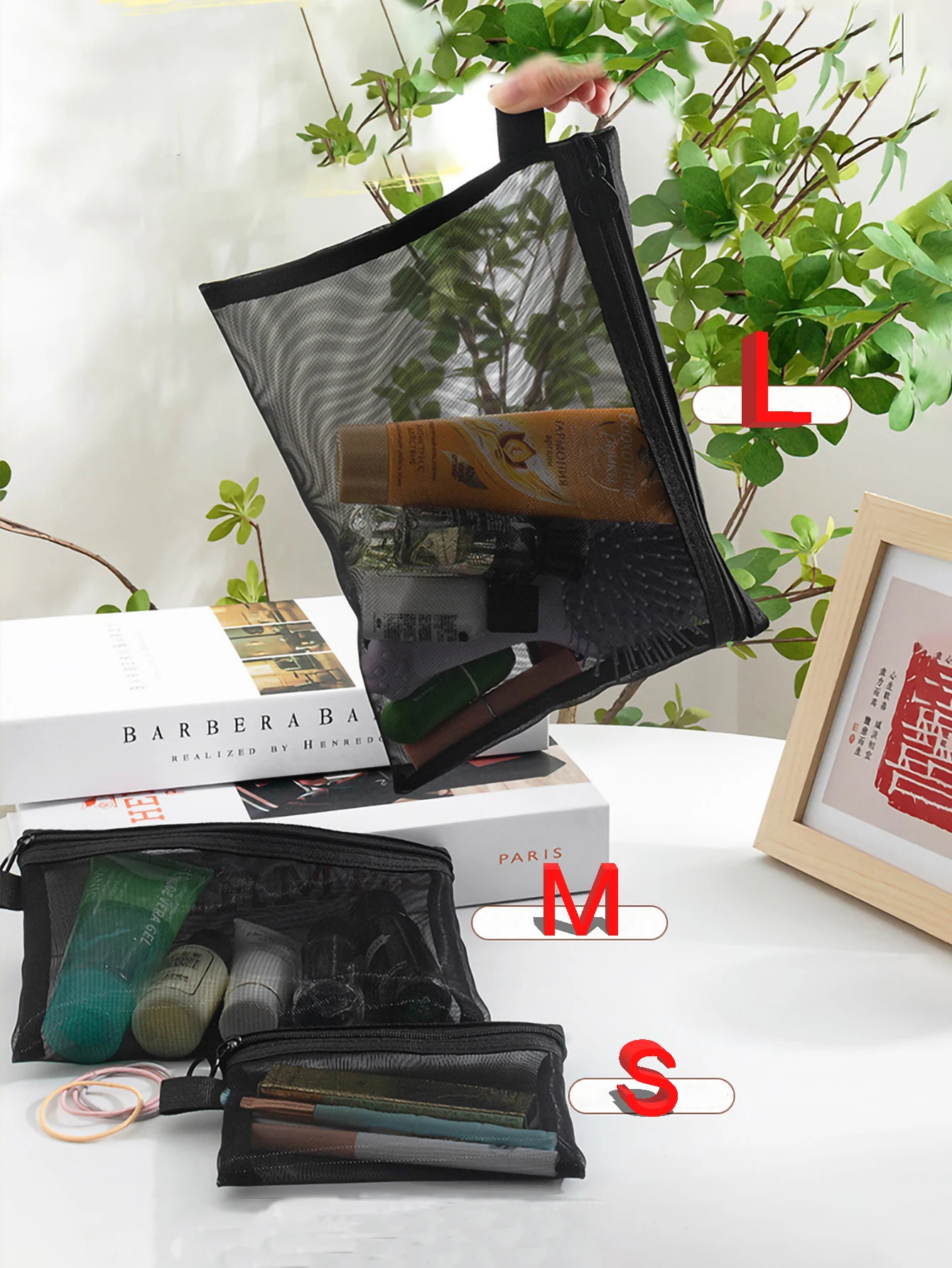 1/5/10 قطعة شبكة واضحة حقائب مستحضرات التجميل النساء حقيبة مستحضرات تجميل سوداء المحمولة السفر أدوات الزينة المنظم حالة أحمر الشفاه كيس التخزين هدية