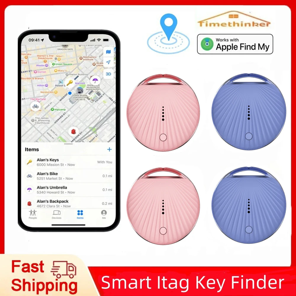 Timethinkker 스마트 GPS 트래커 태그 에어태그, 애플 찾기, 내 앱 ITag, 분실 방지 에어태그 로케이터, IOS용 애완 동물 키 파인더