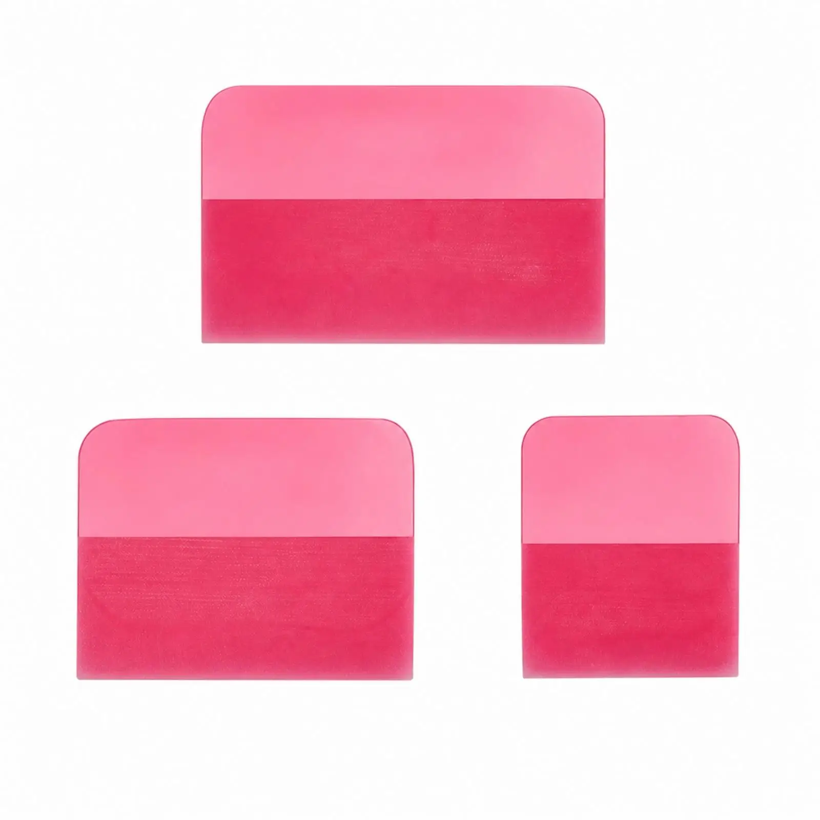 Pink TPU Film Squeegee Set for Car Vinyl Wrap Applicator Tool with 3 Sizes for Paint Protection Film Installation