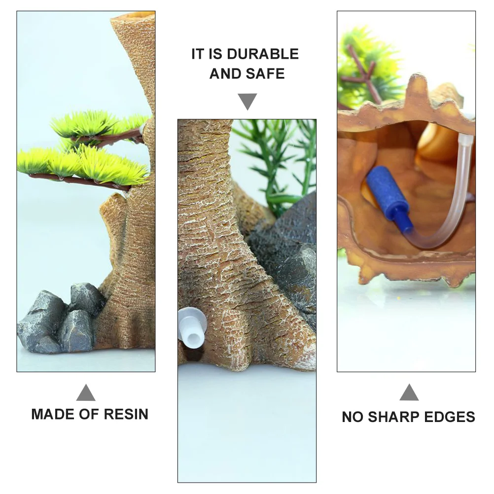 

Resin Aquarium Driftwood Decor with Bubble Release Function for Freshwater Tanks Natural Fish Tank Landscape Ornament Root