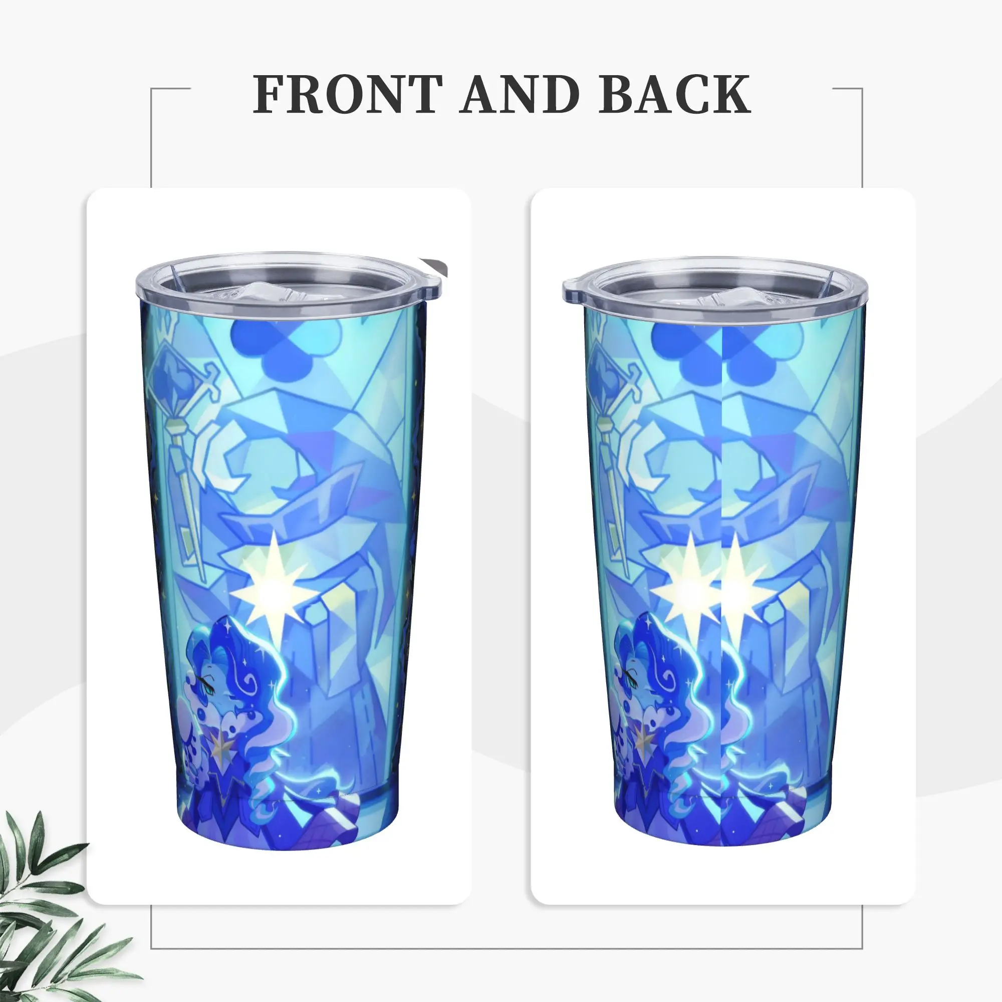 Shadow Milk Cookie Run Kingdom Art Cartoon Tumbler Vacuum Insulated Game Coffee Cups with Lid Straw Car Mugs Water Bottle, 20oz