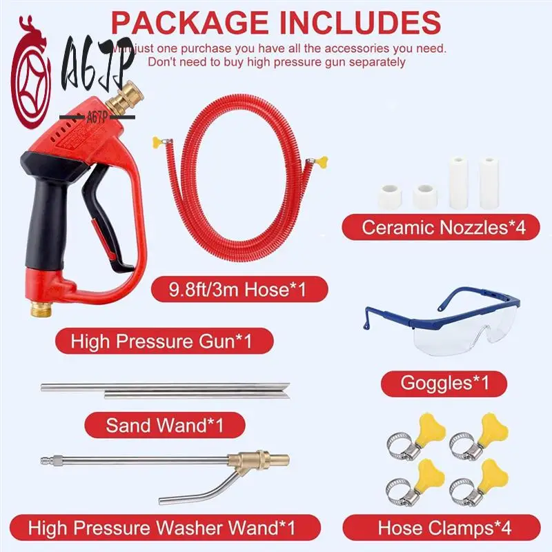 

A67P-комплект песка для мойки высокого давления с пистолетом, песок 5000 фунтов на квадратный дюйм для мойки высокого давления с сменной насадкой из 4 предметов