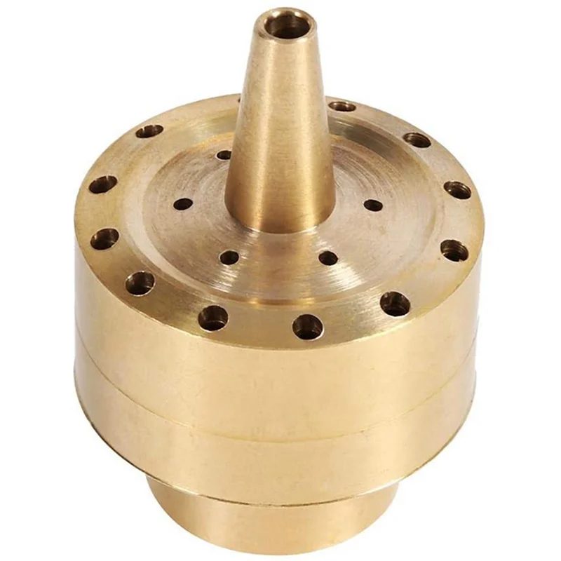 Fountain Nozzle Heads,Brass Column Multi Direction Jet Pond Fountain Water Spray Sprinkler Head Garden(3/4 inch)