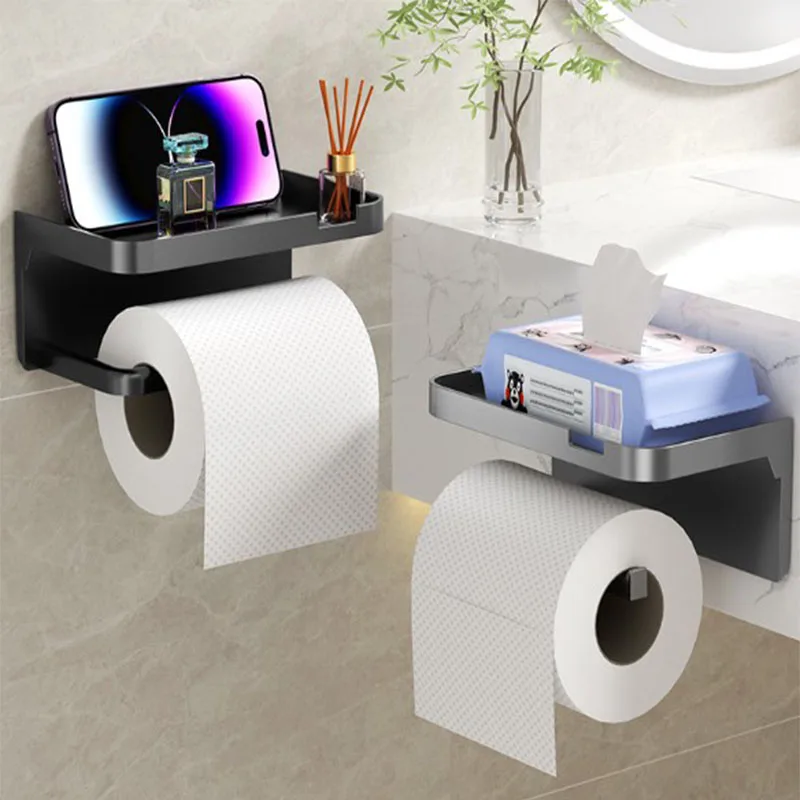 Вешалка для туалетной бумаги без отверстий, вешалка для полотенец, коробка для туалетной бумаги, стеллаж для хранения, настенный держатель для домашней ванной комнаты, мобильного телефона, рулон бумаги