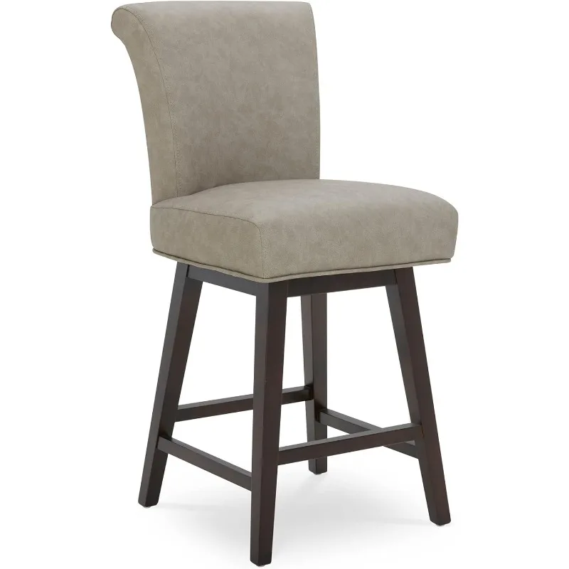 Modern 26" Counter Height Swivel Barstool, Upholstered Bar Stool,Performance Fabric Swivel Stool