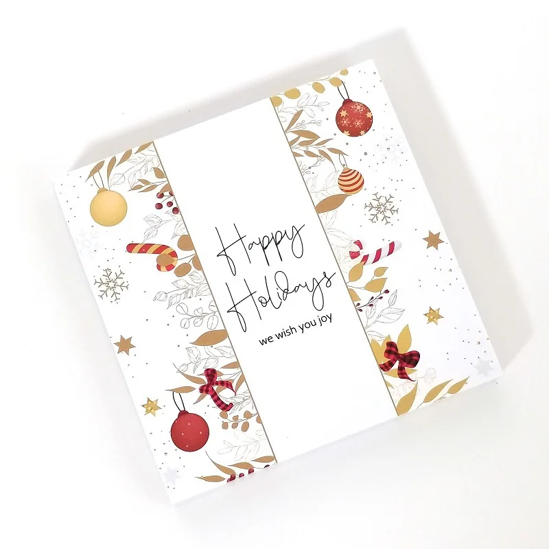 10pcs Square Merry Christmas Cards 2023 Happy New Year Wishes Cards Christmas Gifts Decorative Greeting Cards Xmas Gift Card